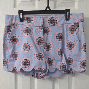 Crown & Ivy Blue Floral Pattern High Waist Shorts